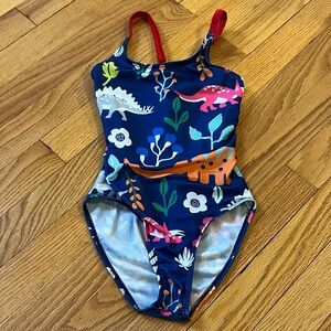 Kids Dinosaur Print Swimsuit - Blue and Red